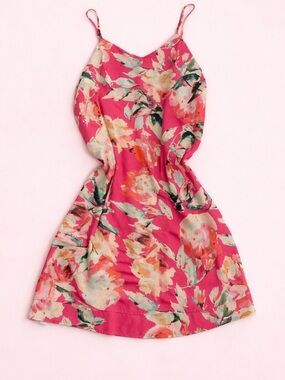 Eight Sixty Pink Floral Spaghetti-Strap Mini Dress